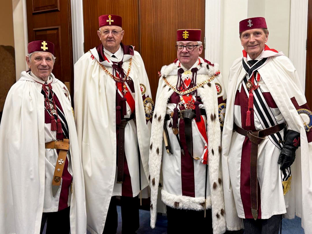 E.Kt. Playford, R.E.Kt.Wheeler, M.E.S.Kt. Paul R. Clement GM & E.Kt.Eustace